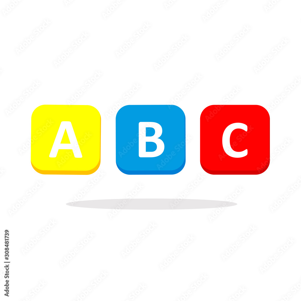 ABC icon on a rectangular box arranged in vector ABC icon on a rectangular box arranged in vector