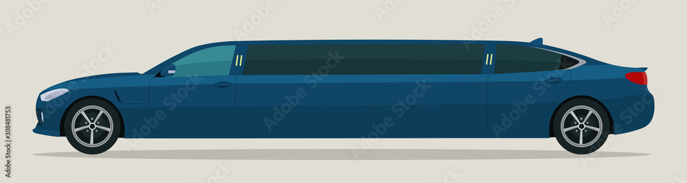 Limousine car isolated. Vector flat style illustration. Limousine car isolated. Vector flat style illustration.