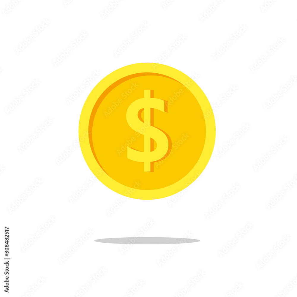 Vector dollar bank note and coin Vector dollar bank note and coin