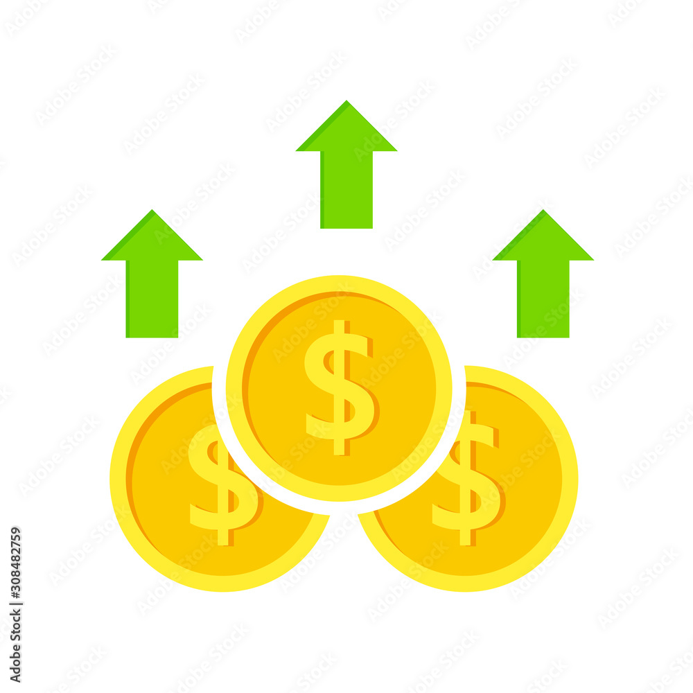 Increase Profit Chart vector icon. filled flat sign for mobile concept and web design. Business, Profit rising simple solid icon. Dollar rate increase symbol, logo illustration. Pixel perfect vecto Increase Profit Chart vector icon. filled flat sign for mobile concept and web design. Business, Profit rising simple solid icon. Dollar rate increase symbol, logo illustration. Pixel perfect vecto