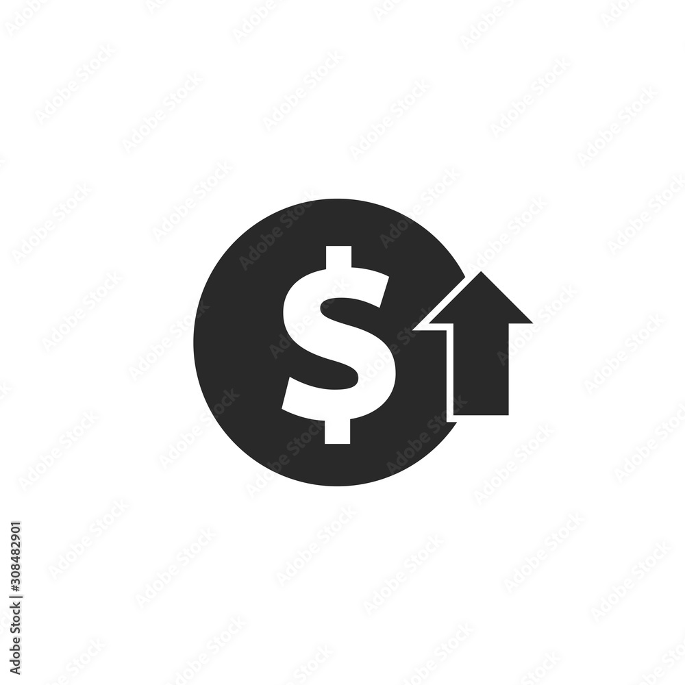 Increase Profit Chart vector icon. filled flat sign for mobile concept and web design. Business, Profit rising simple solid icon. Dollar rate increase symbol, logo illustration. Pixel perfect vecto Increase Profit Chart vector icon. filled flat sign for mobile concept and web design. Business, Profit rising simple solid icon. Dollar rate increase symbol, logo illustration. Pixel perfect vecto