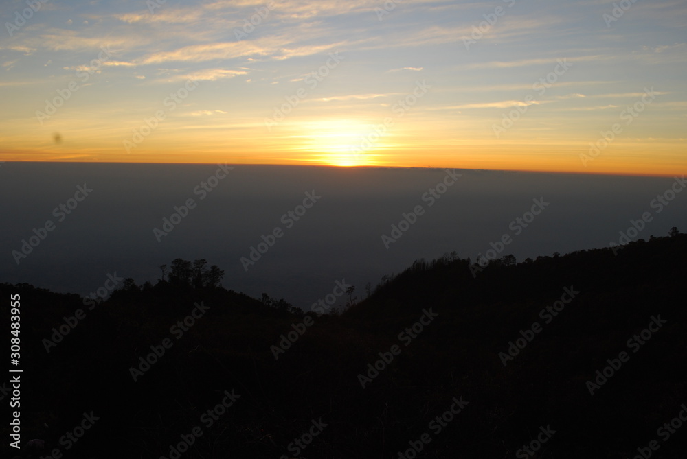 Sunset from the top of the mountain