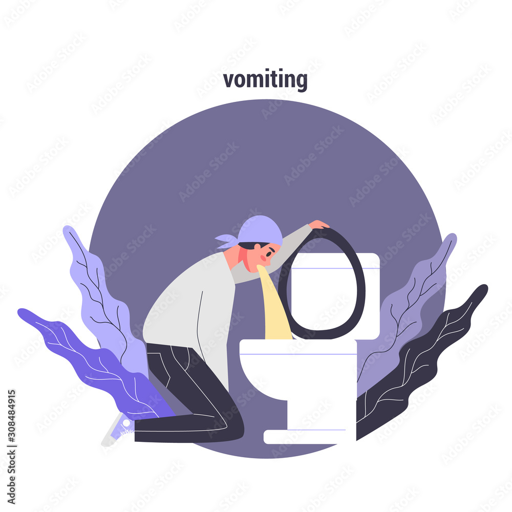 Obraz premium Side effects of chemotherapy set. Patient suffer from cancer