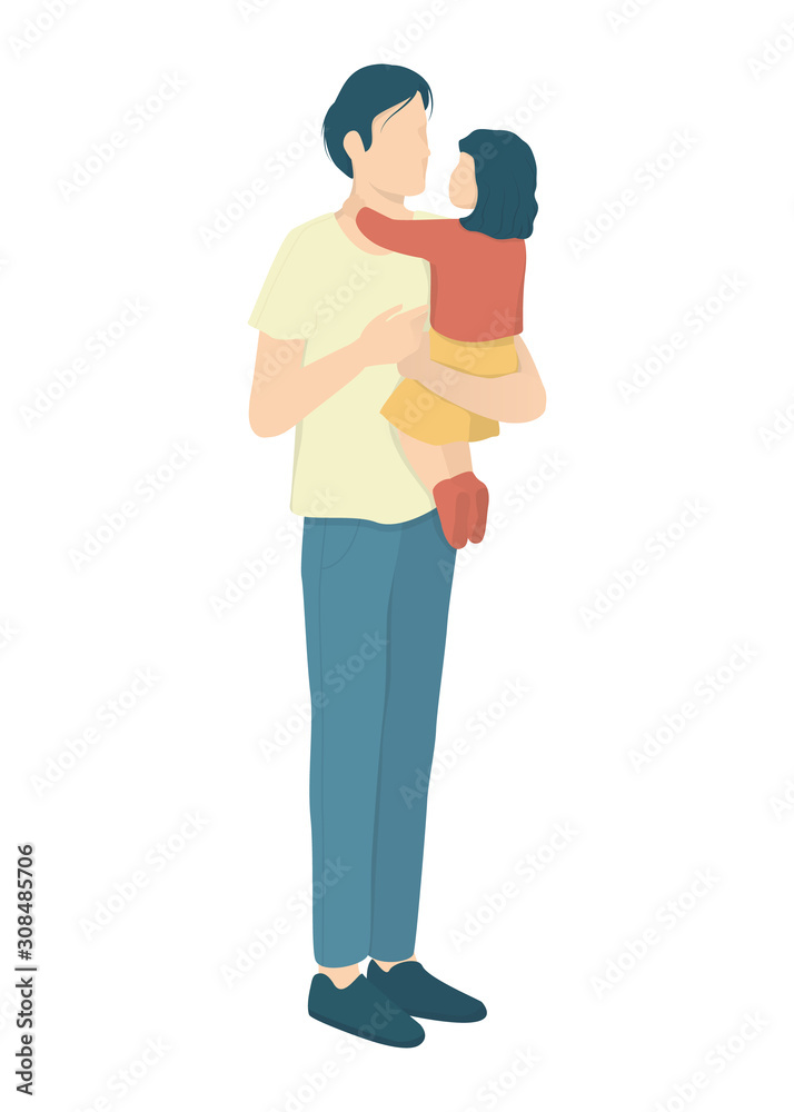 Father spend time with child vector illustration