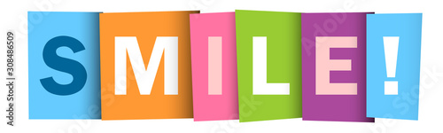SMILE! colorful vector typography banner