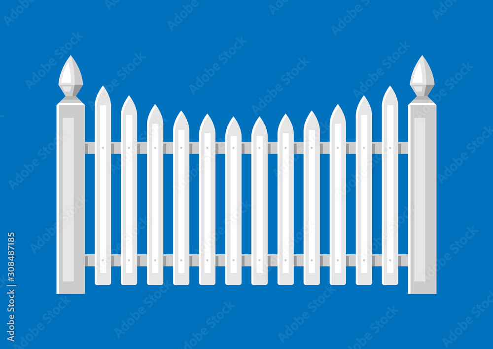 Illustration of white wooden fence. Illustration of white wooden fence.