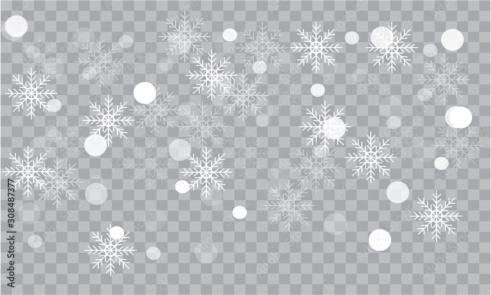 Seamless realistic falling snow or snowflakes. Isolated on transparent background Seamless realistic falling snow or snowflakes. Isolated on transparent background