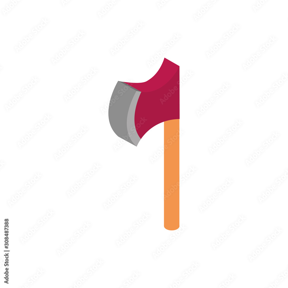 farm tool ax rural isometric icon