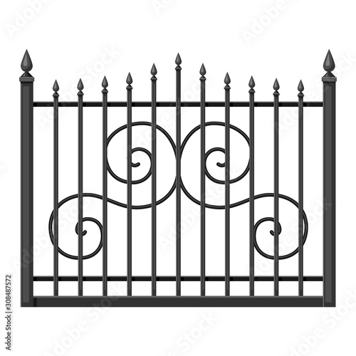 Illustration of metal forged fence.
