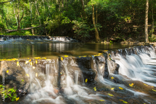 Waterfall in Namtok Samlan National Park. Beautiful nature at Saraburi province Thailand photo