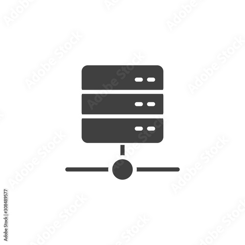 Computer server connection vector icon. filled flat sign for mobile concept and web design. Data server racks glyph icon. Symbol, logo illustration. Vector graphics