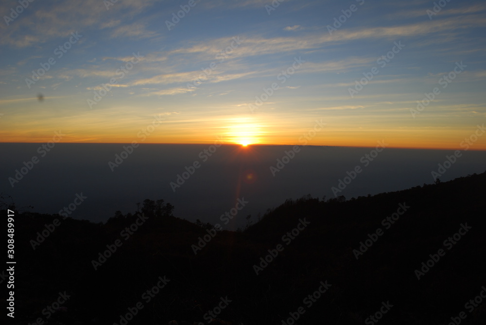 Sunset from the top of the mountain