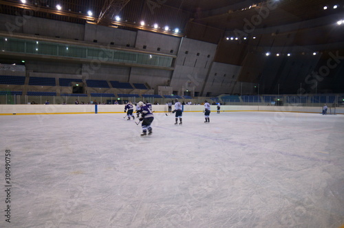 Photography Ice hockey game, quick movement of players
