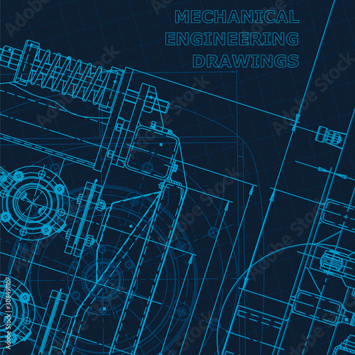 Technical cyberspace, Corporate Identity. Blueprint. Vector engineering illustration