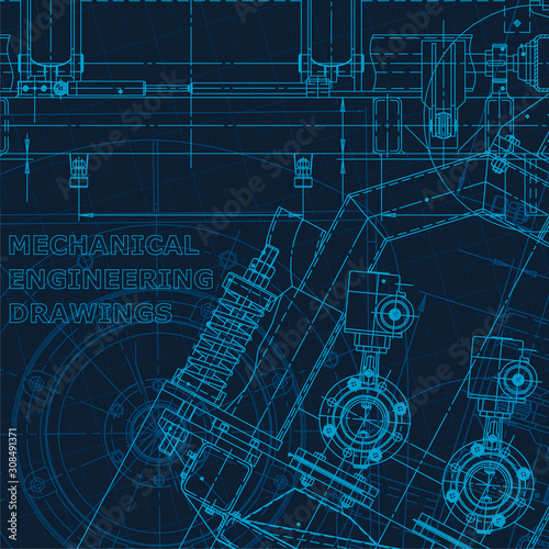Technical cyberspace, Corporate Identity. Blueprint. Vector engineering illustration