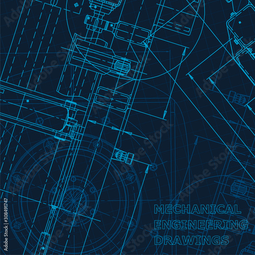 Technical cyberspace, Corporate Identity. Blueprint. Vector engineering illustration