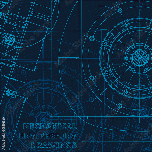 Technical cyberspace, Corporate Identity. Blueprint. Vector engineering illustration