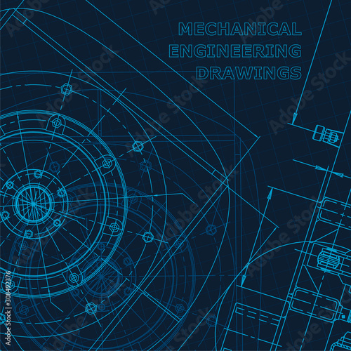 Technical cyberspace, Corporate Identity. Blueprint. Vector engineering illustration