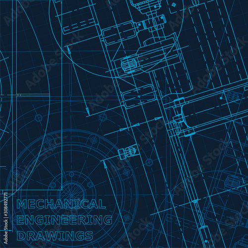 Technical cyberspace, Corporate Identity. Blueprint. Vector engineering illustration