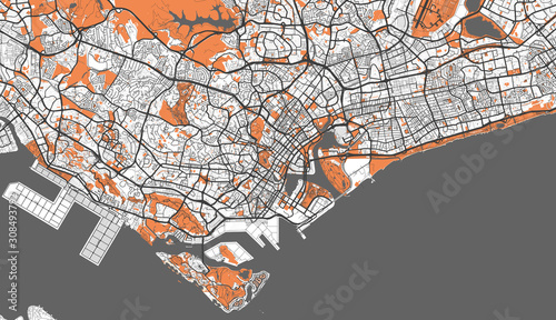 Detailed map of Singapore, Southeast Asia