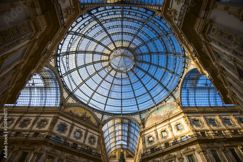 Galleria Vittorio Emanuele II historic building Milan Italy #308496171