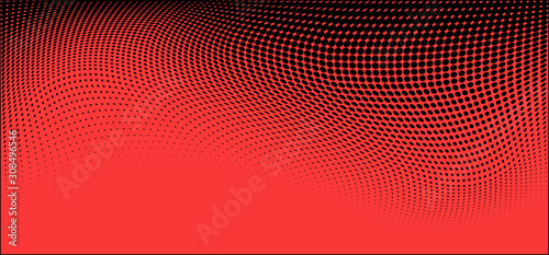 Red black grunge halftone wide background