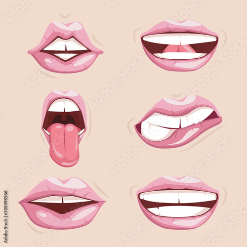 Seductive female lips, sexy female lips.