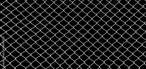 the cage metal net on black background