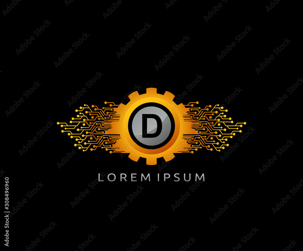 Fototapeta premium Techno Gear D Electrical Logo