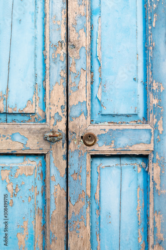 blue old door unlocked