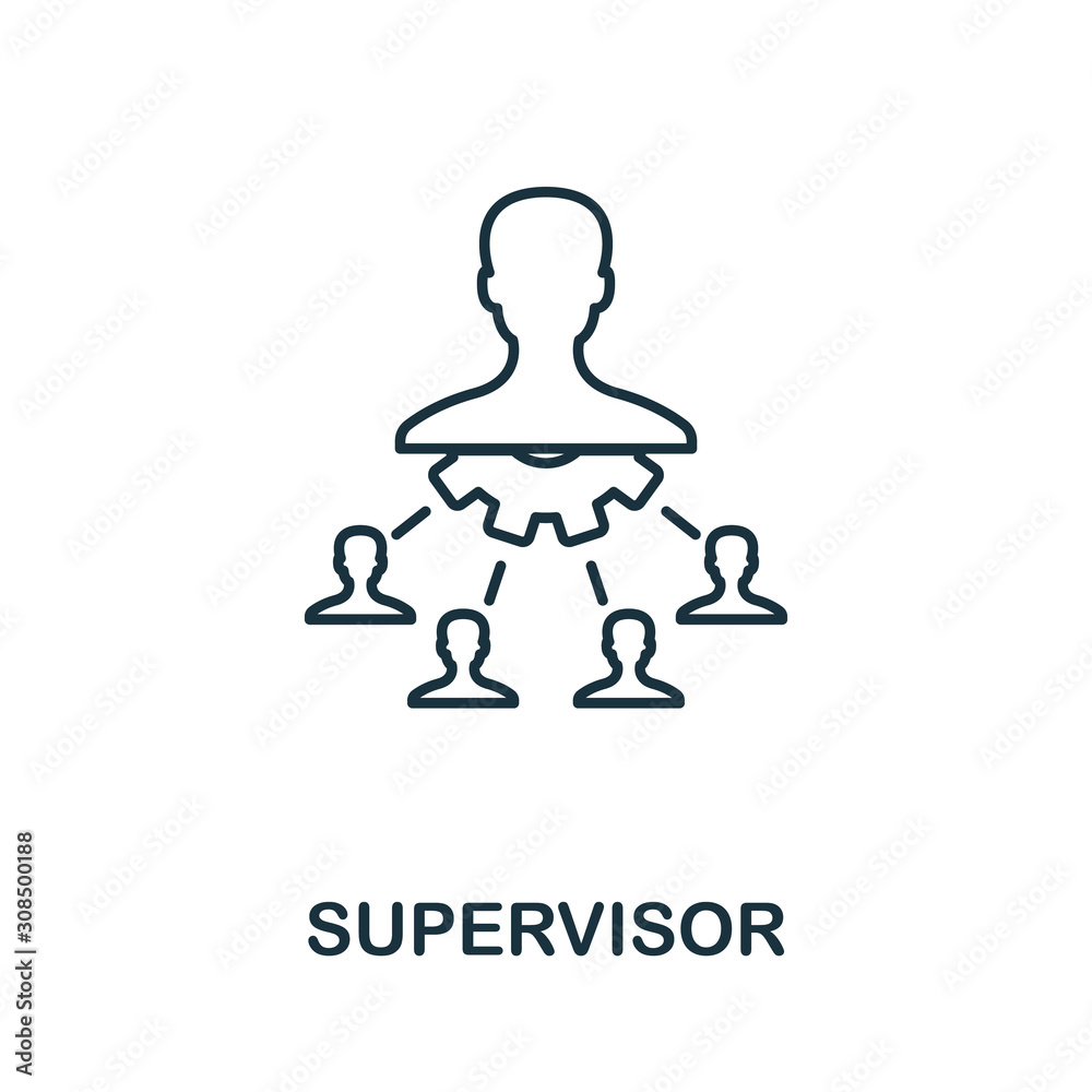 Supervisor line icon. Thin style element from business administration ...