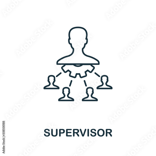 Supervisor line icon. Thin style element from business administration collection. Simple Supervisor icon for web design, apps and software