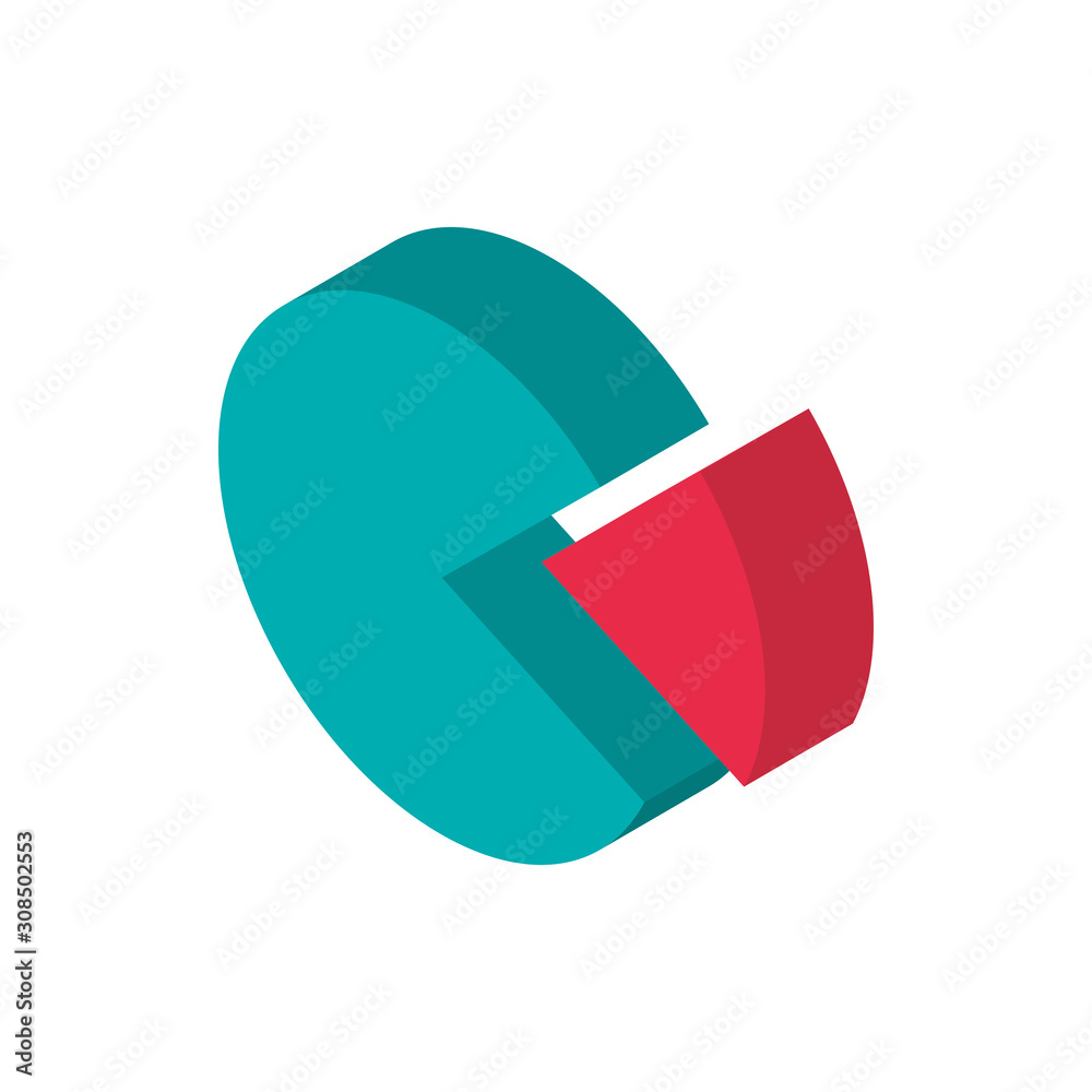 pie chart report advertising commerce marketing icon isometric pie chart report advertising commerce marketing icon isometric