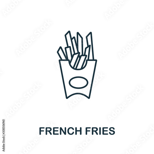 French Fries icon from fastfood collection. Simple line element French Fries symbol for templates, web design and infographics