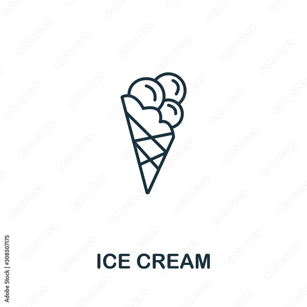 Ice Cream icon from fastfood collection. Simple line element Ice Cream symbol for templates, web design and infographics Ice Cream icon from fastfood collection. Simple line element Ice Cream symbol for templates, web design and infographics