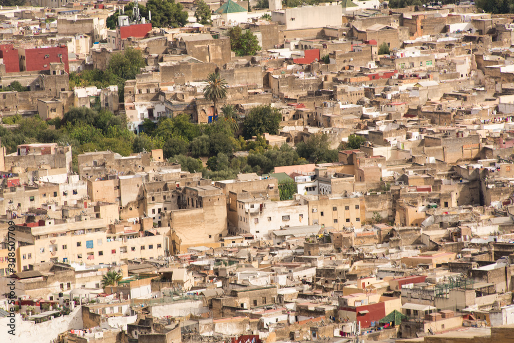 General view of the city of Fes, Morocco, North Africa