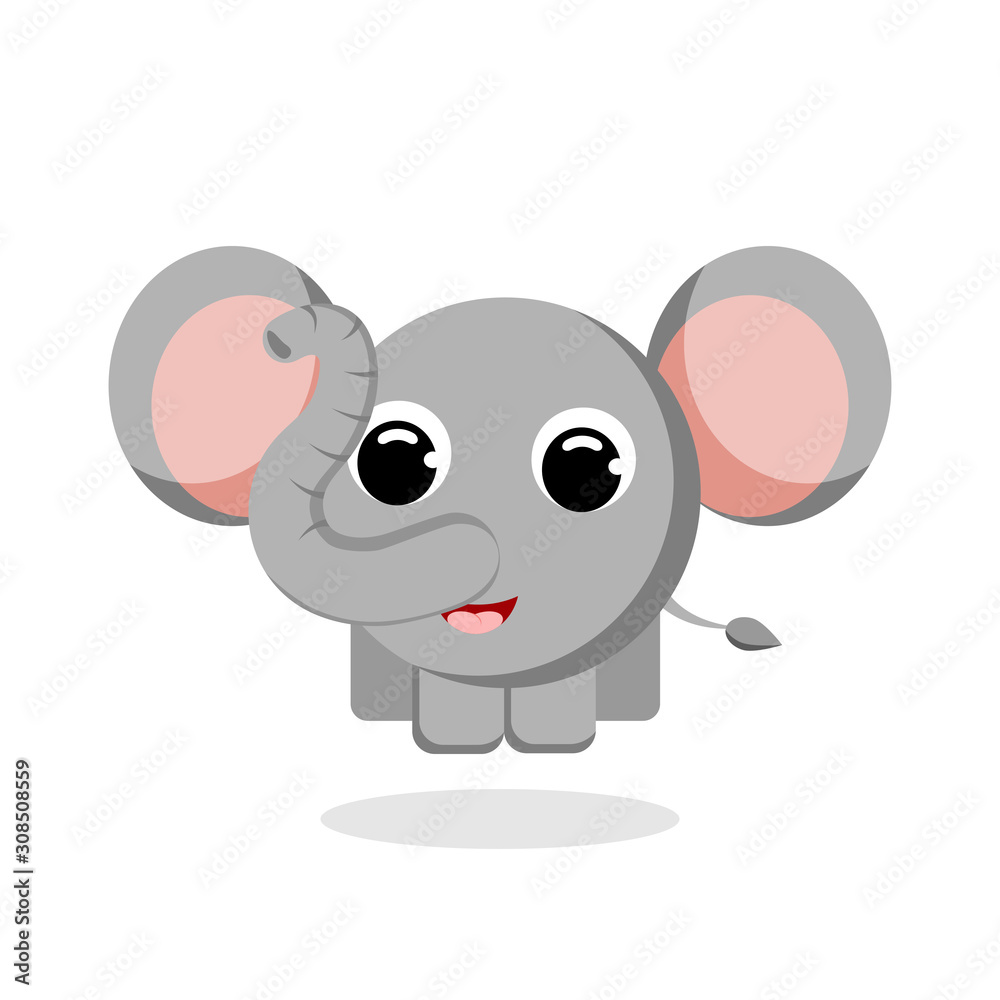 elephant vector illustration. Flat design elephant vector illustration. Flat design