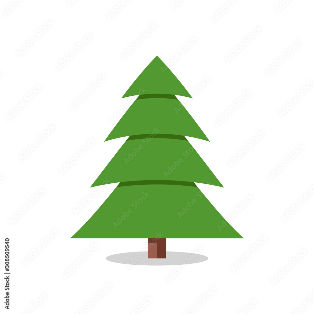 Collection of Christmas trees, modern flat design.