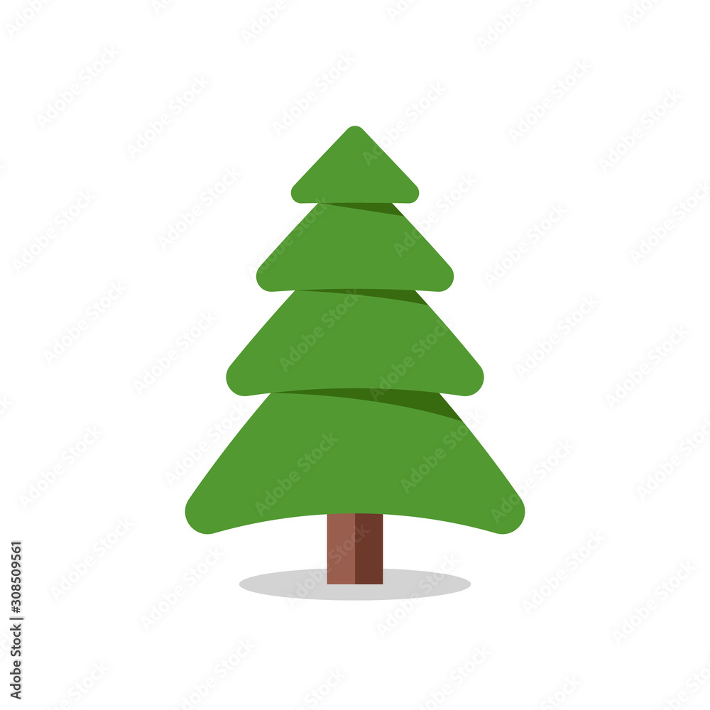 Collection of Christmas trees, modern flat design.