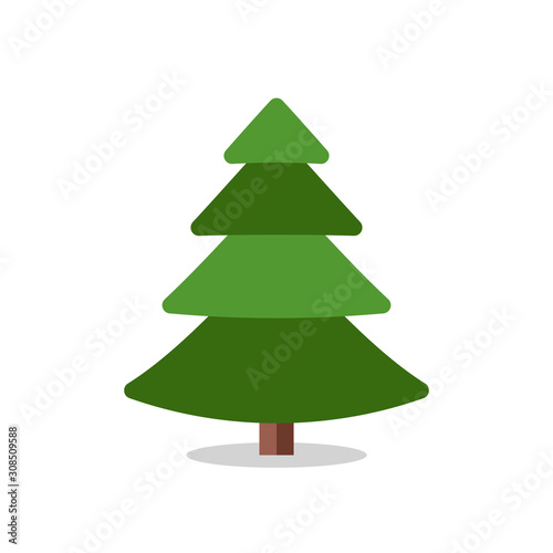 Collection of Christmas trees, modern flat design. 