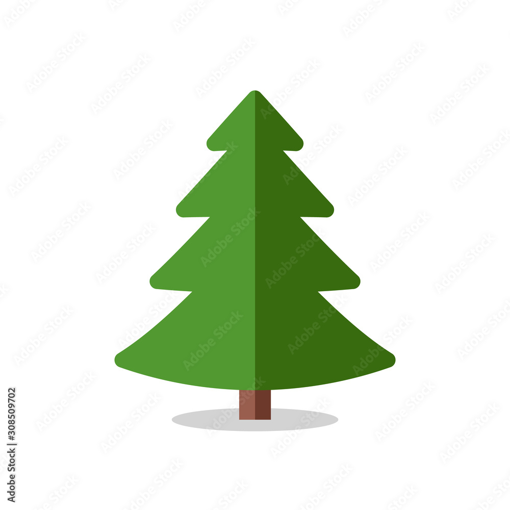 Collection of Christmas trees, modern flat design.