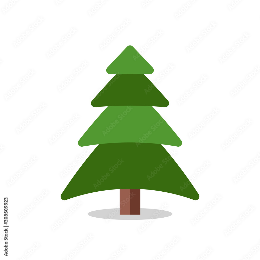 Collection of Christmas trees, modern flat design.