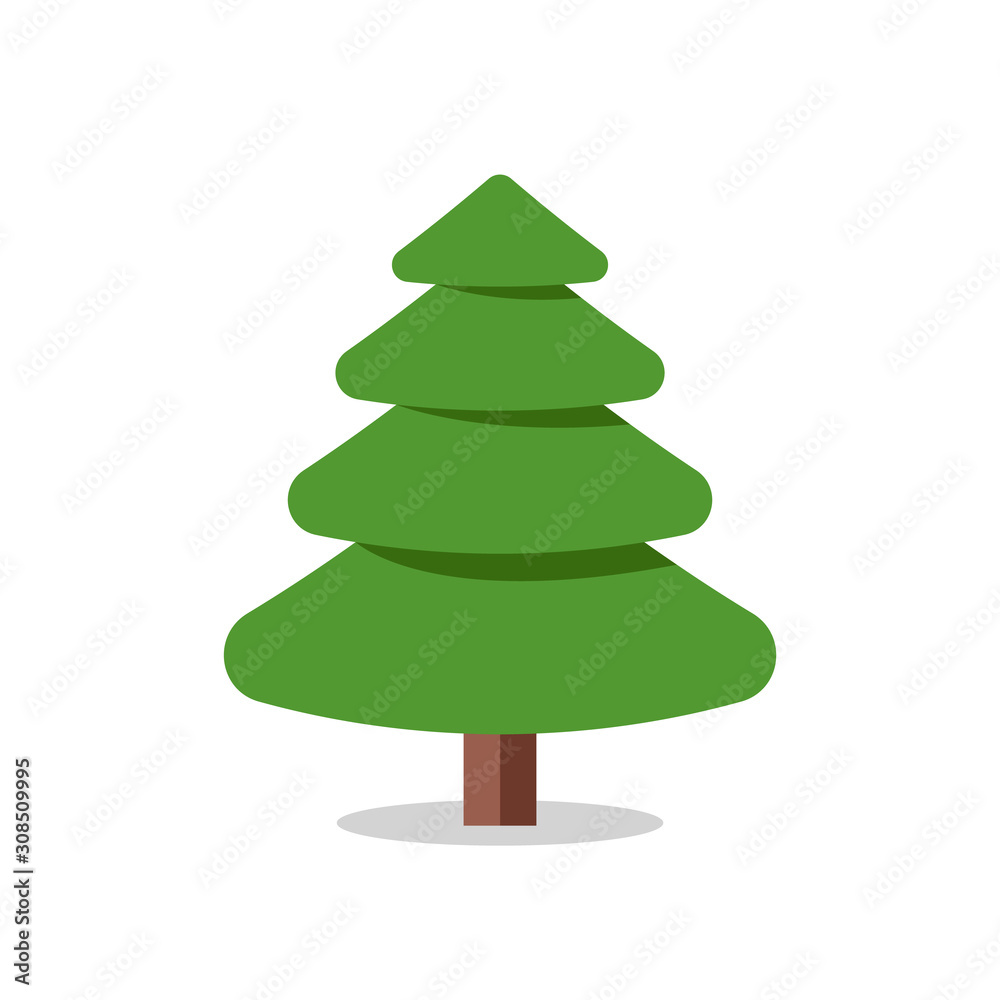 Collection of Christmas trees, modern flat design.