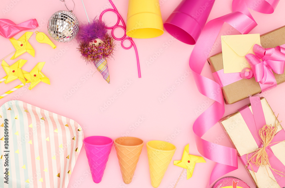 Happy Birthday pink decoration for girls birthday party 