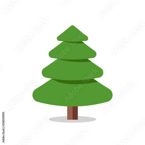Collection of Christmas trees, modern flat design. 
