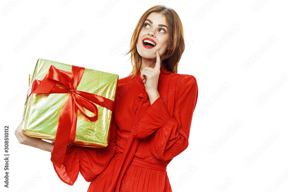 young woman with gift young woman with gift