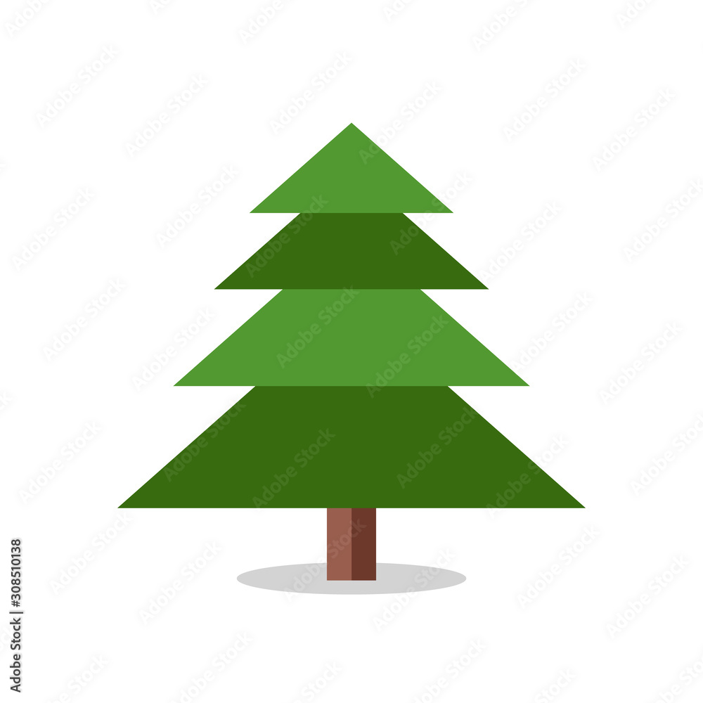 Collection of Christmas trees, modern flat design.