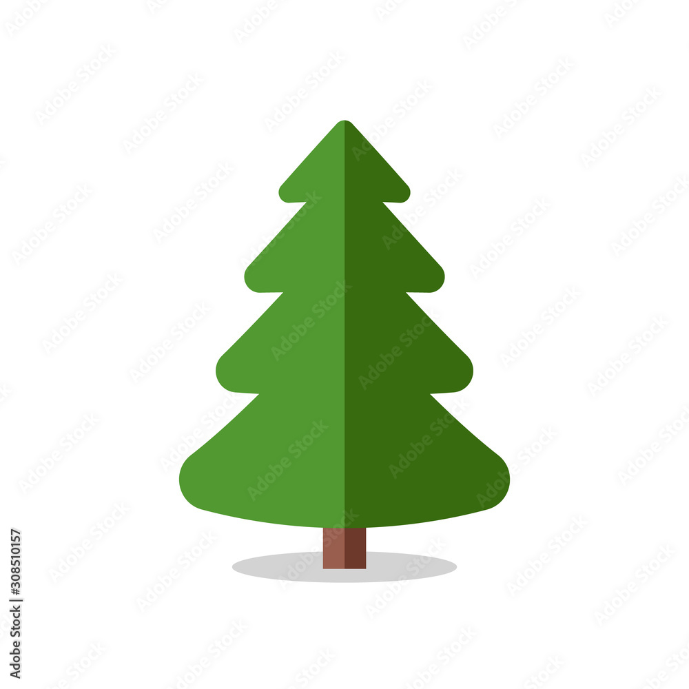 Collection of Christmas trees, modern flat design.