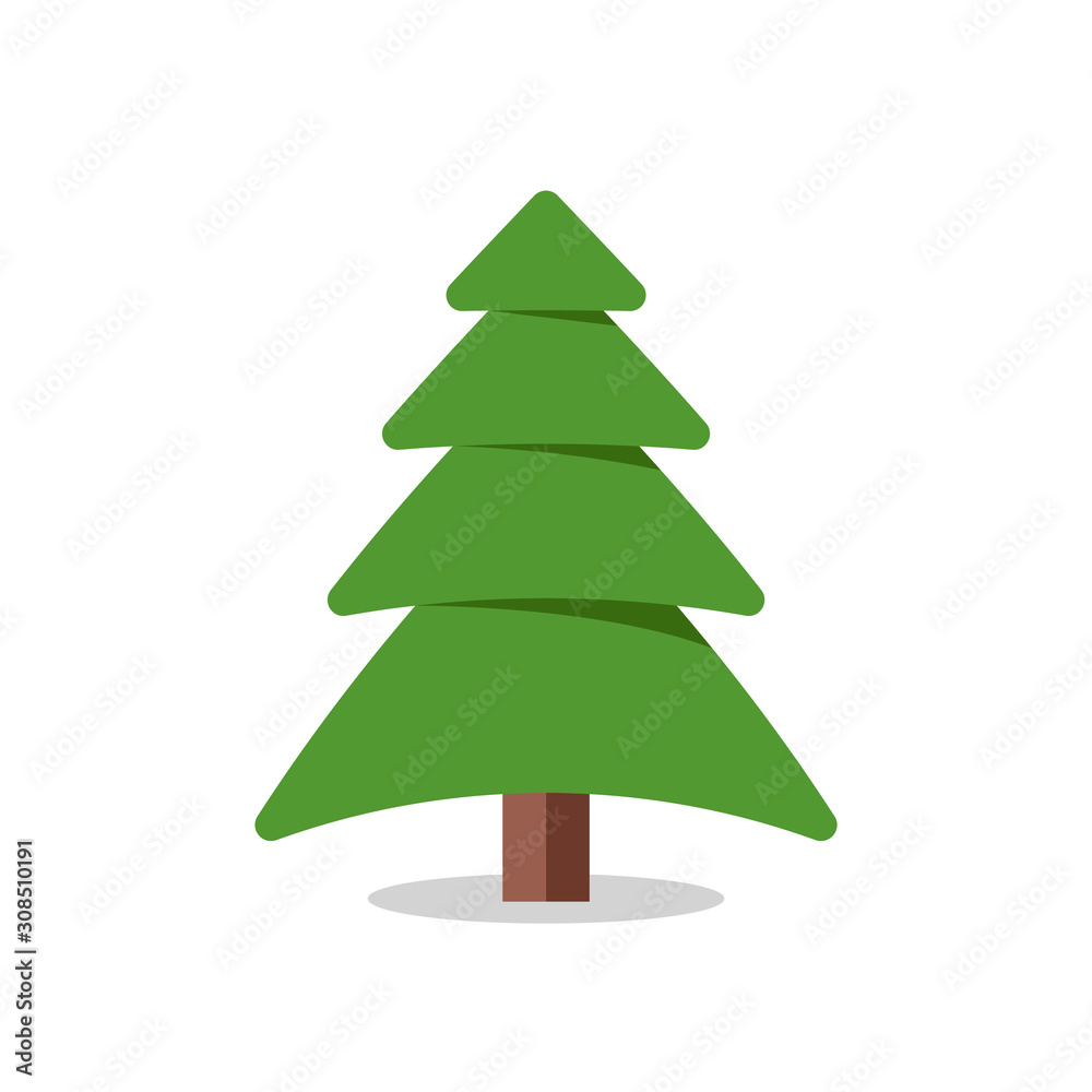 Collection of Christmas trees, modern flat design.
