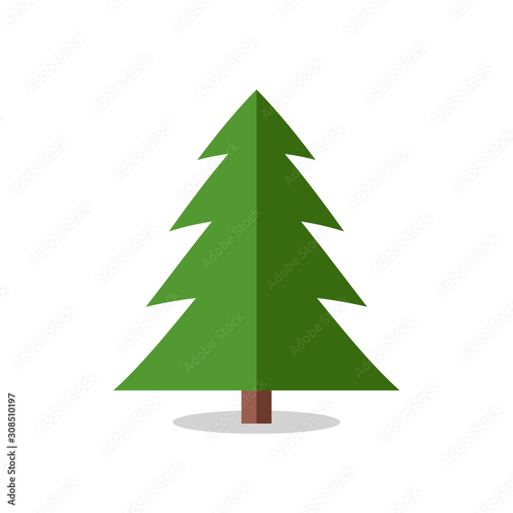 Collection of Christmas trees, modern flat design.